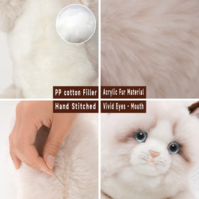 CU-MATE 20 inch gray Ragdoll cat plush weighted body for comforting hugs.