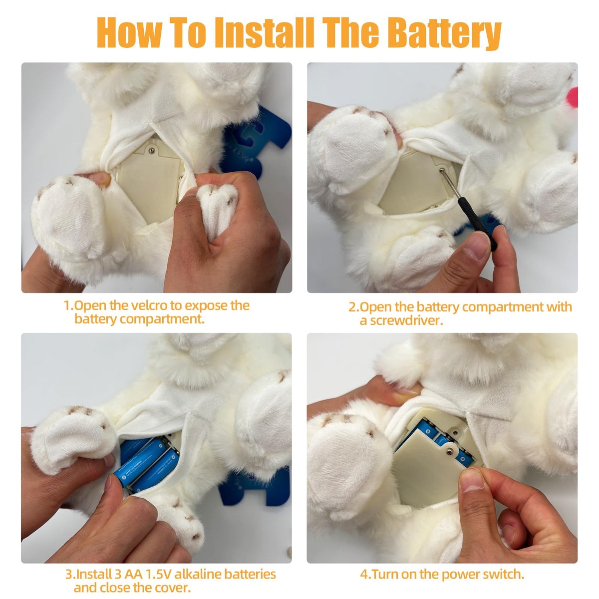CU-MATE Maltese puppy tongue-out adds cute interactive mood to pretend play.