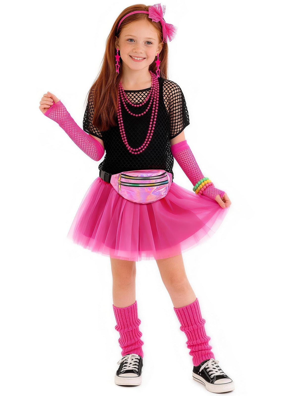 Cubacubo 80s bow hairband for girls completes nostalgic party look