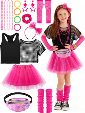 Cubacubo 80s girls outfit: petal-shaped tutu skirt for standout retro party styling