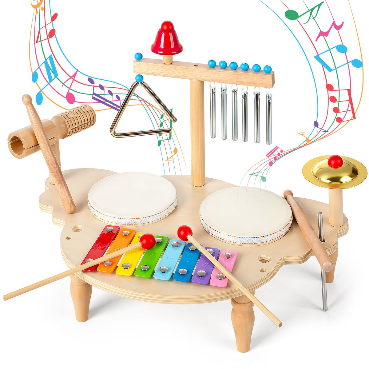 Cubacubo baby drum set with xylophone for toddlers, inviting early rhythm play