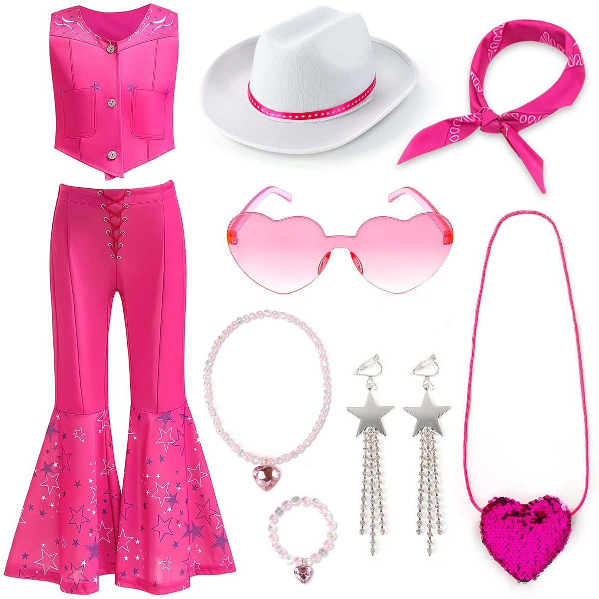 Cubacubo Cowgirl Costume flared bell-bottoms with retro Western silhouette