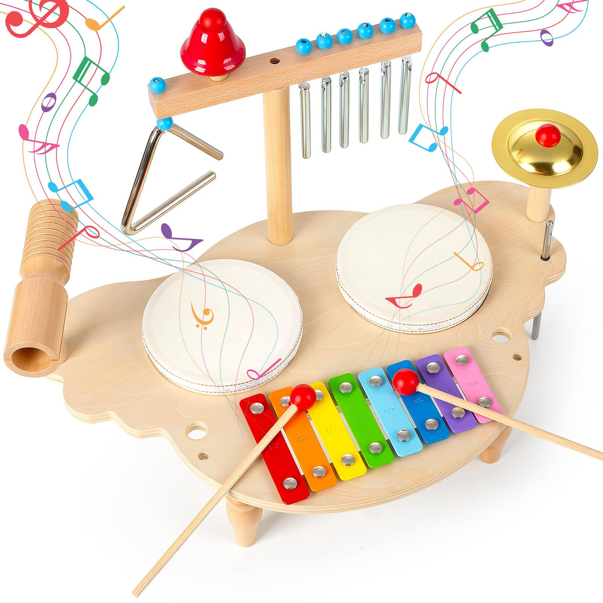 Cubacubo two sheepskin drums, soft surfaces for safe active play