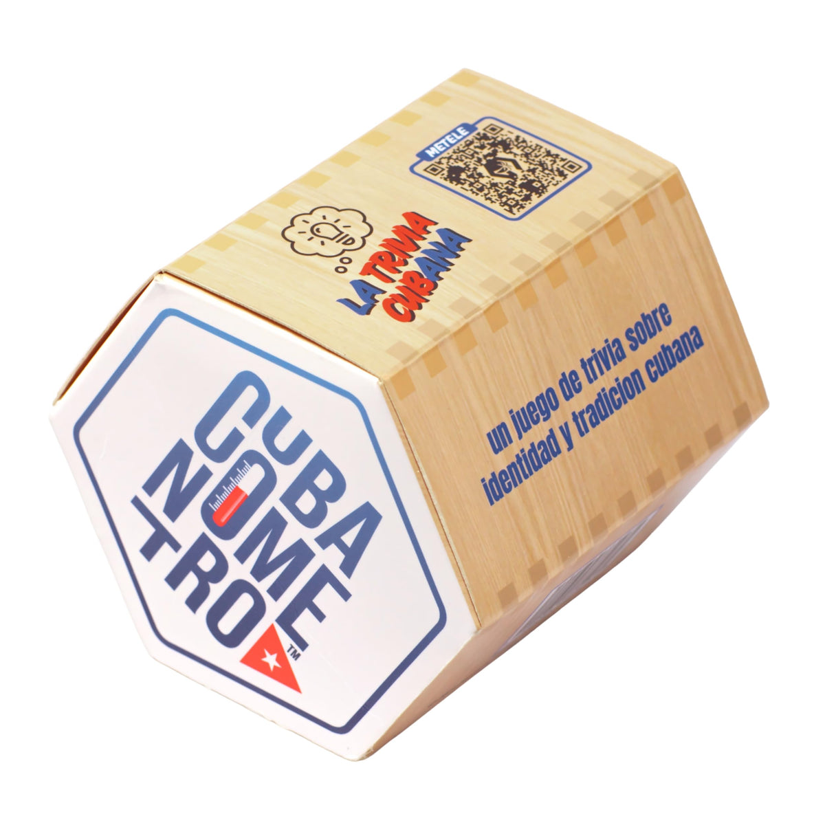 Cubanometro card game box open, easy setup for a fun Cuban culture night.