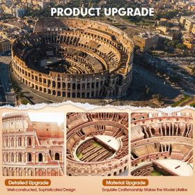 CubicFun Colosseum assembled display presents a lifelike Rome silhouette.