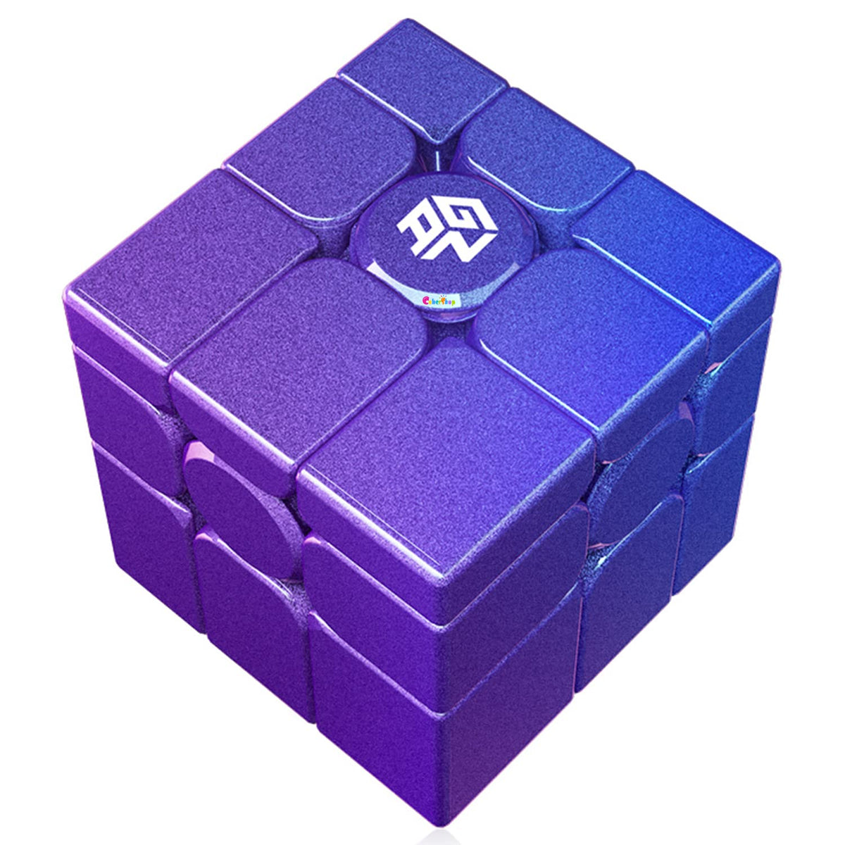 CuberShop GAN Mirror M Cube in purple with UV coating; smooth front view for scratch resistance.