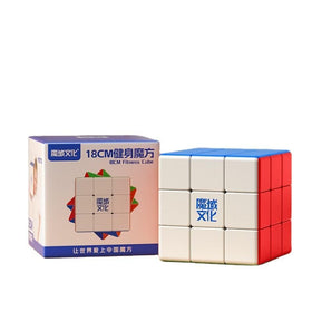 Cuberspeed 18cm cube beside ruler for accurate scale reference