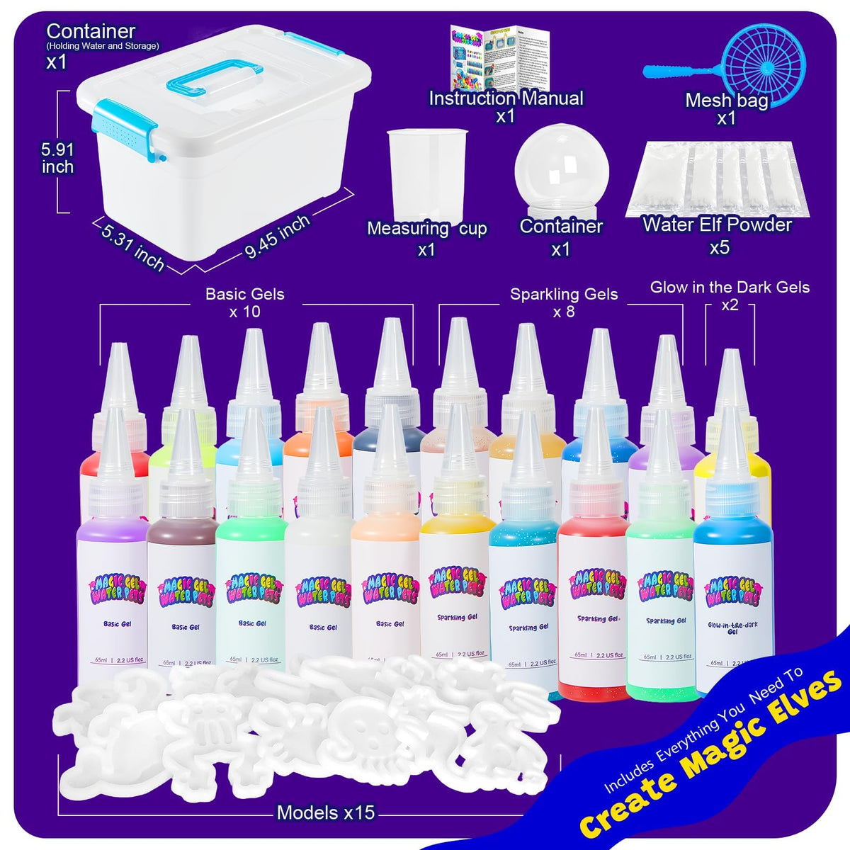 Cubetoou sparkling gel and glitter for lively water pets