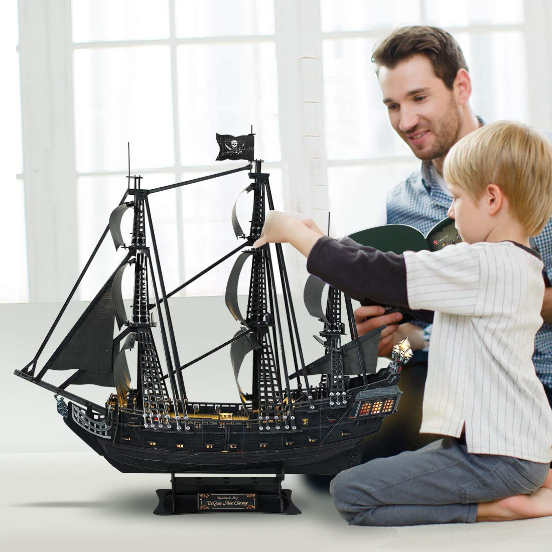 CubicFun desk decor pirate ship display adding maritime theme
