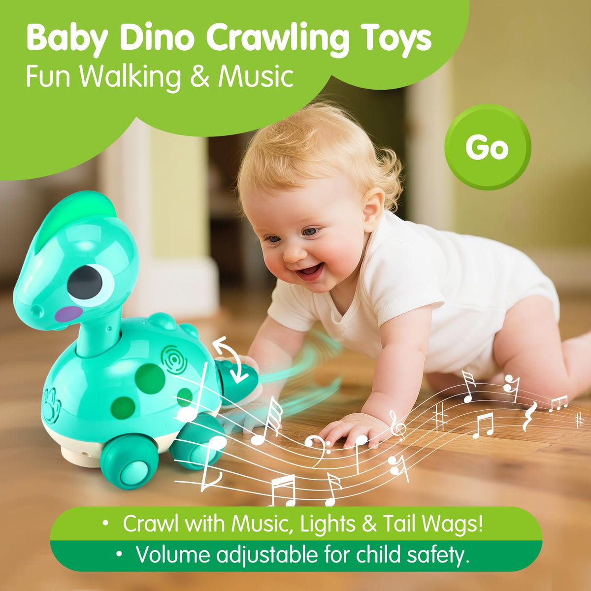 CubicFun dino toy Go Mode activates powered motion