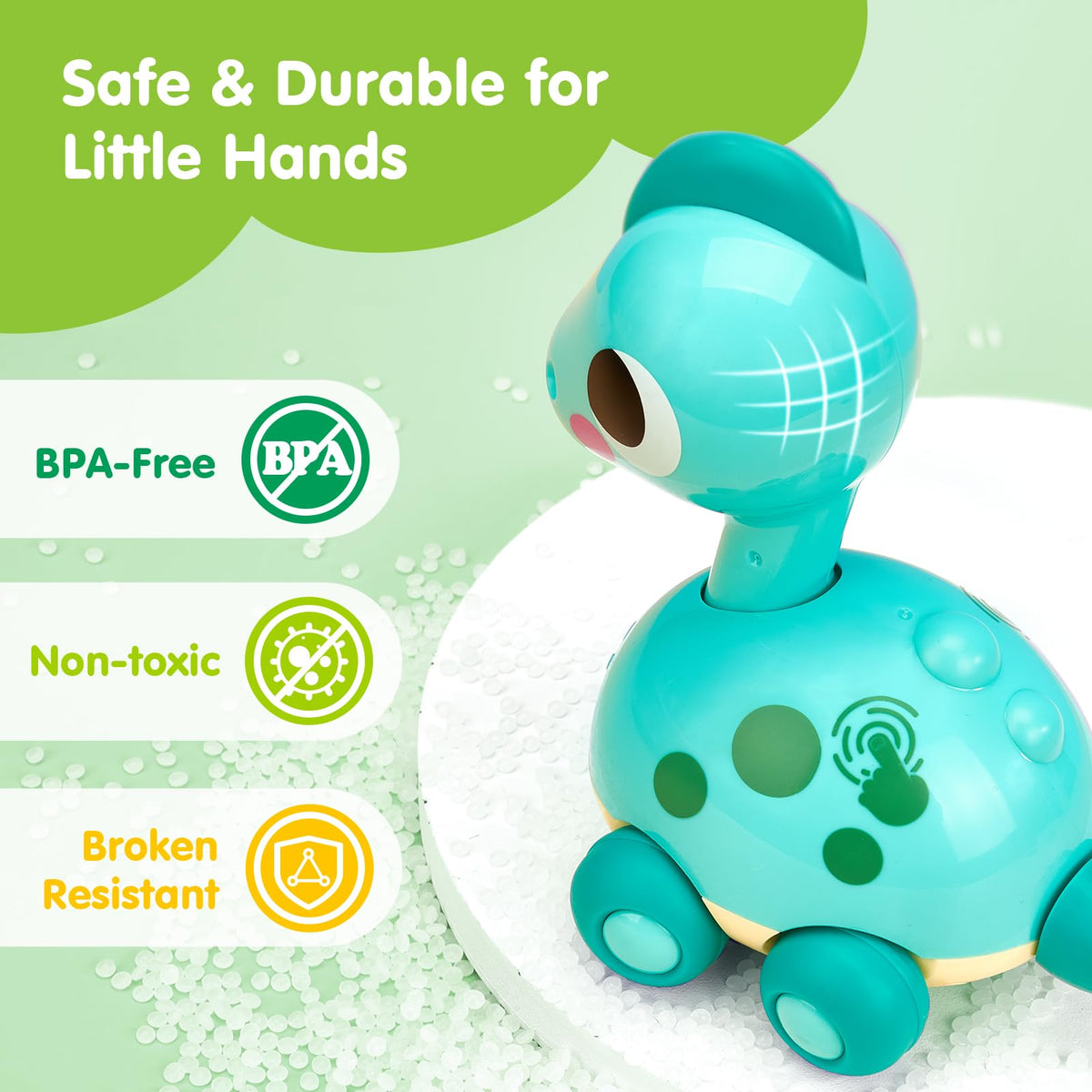 CubicFun dino toy uses obstacle avoidance for safe exploration