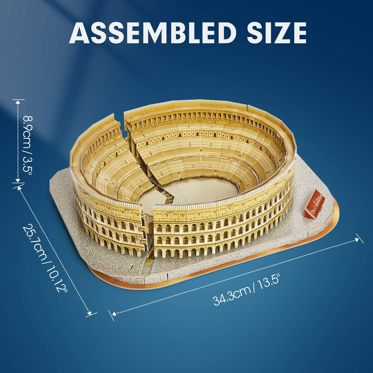 CubicFun finished Rome Colosseum model ready for decorative display at home.