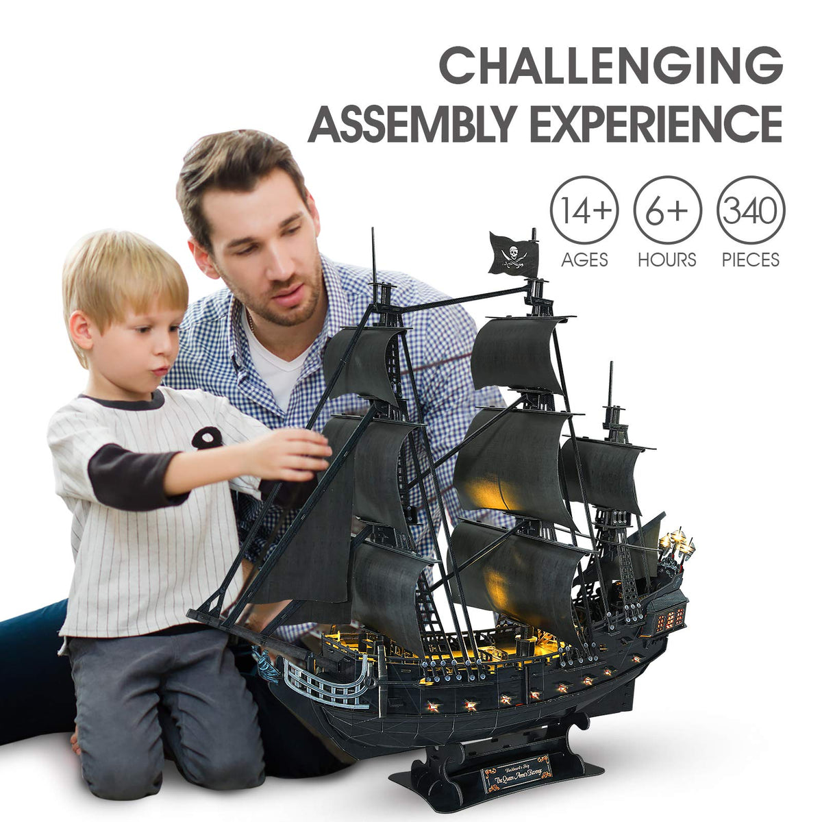 CubicFun large 27-inch pirate ship ready for display