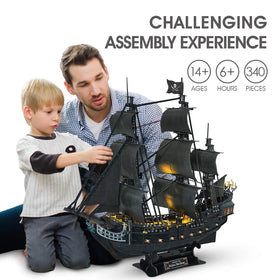 CubicFun large 27-inch pirate ship ready for display