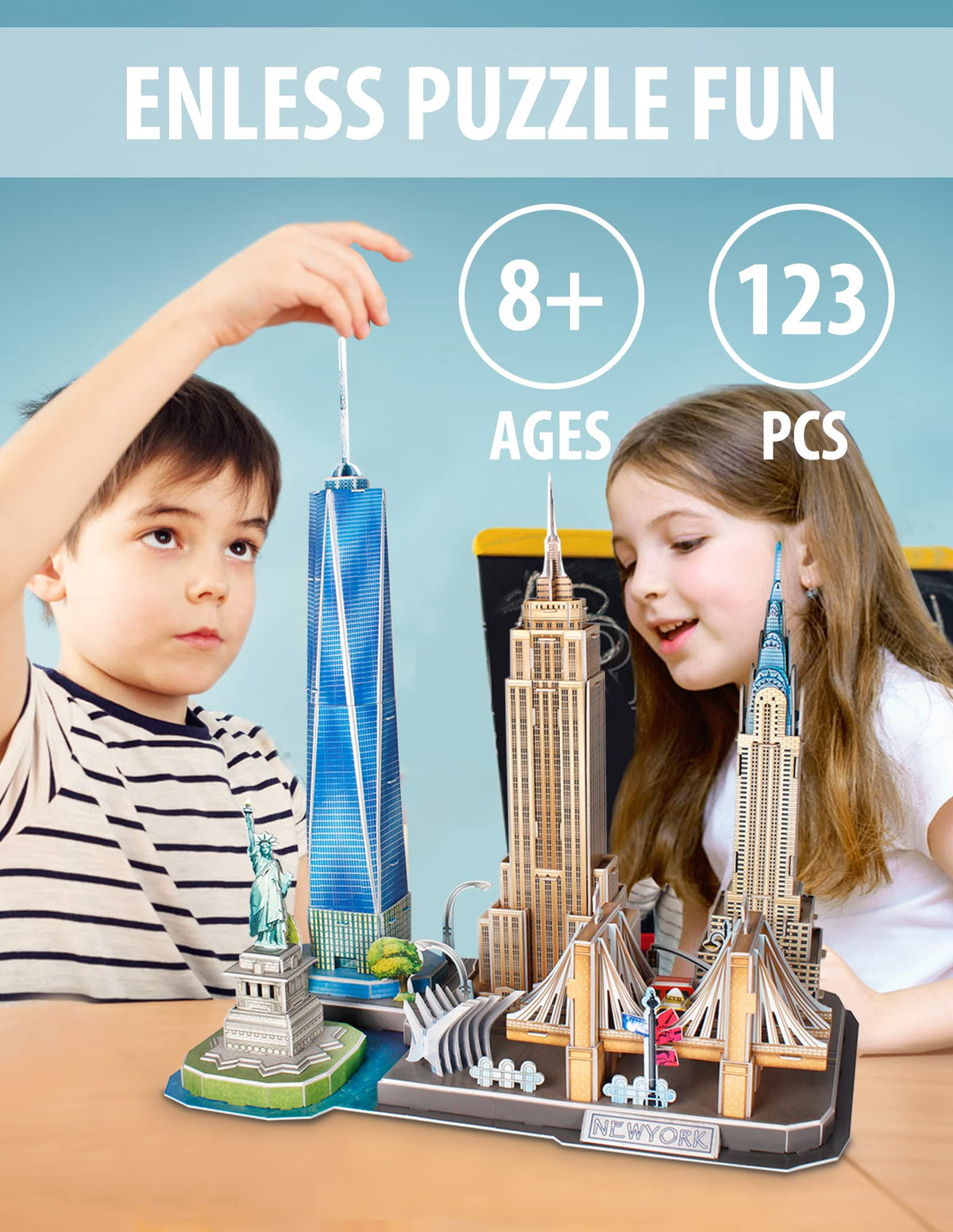 CubicFun NYC Brooklyn Bridge model invites hands-on exploration and family fun.
