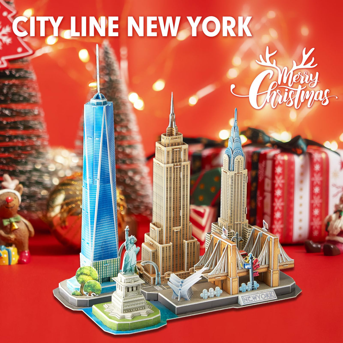 CubicFun NYC landmarks puzzle highlighting the Chrysler Building for creative play and display