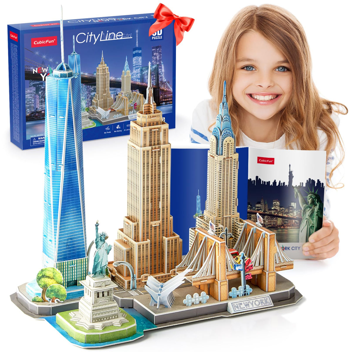 CubicFun NYC landmarks puzzle featuring the Empire State Building for learning and display