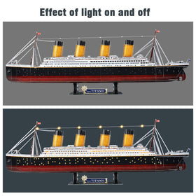 CubicFun Titanic 3D Puzzle fully assembled model on desk or shelf