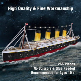 CubicFun Titanic 3D Puzzle in-progress shows tool-free assembly