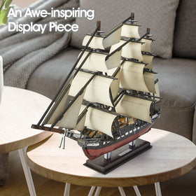 CubicFun USS Constitution puzzle assembly in progress, immersive hobby session