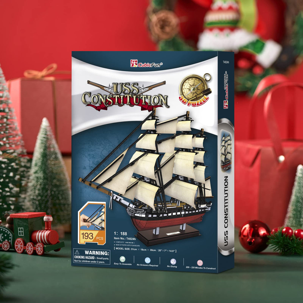 CubicFun USS Constitution puzzle detailed rigging, realistic maritime detail