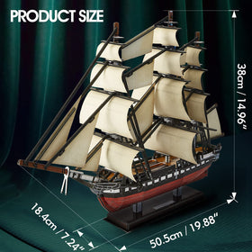 CubicFun USS Constitution puzzle finished model, display-worthy craft