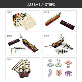 CubicFun USS Constitution puzzle parts organizer, tidy workspace helper