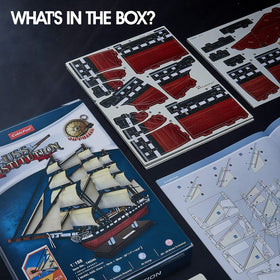 CubicFun USS Constitution puzzle scale, reveals grand ship dimensions
