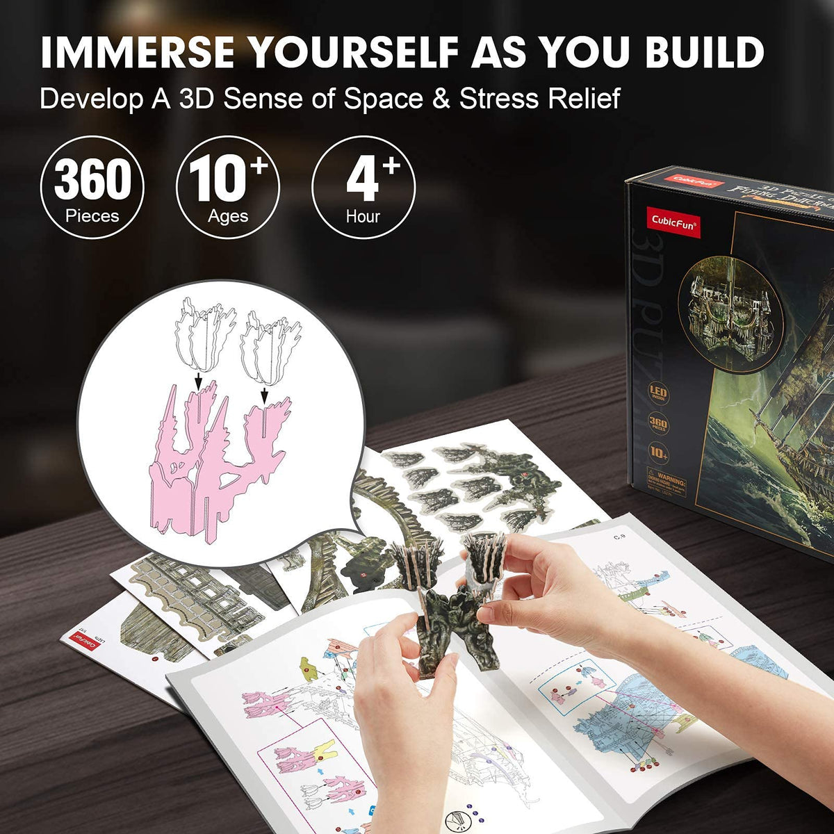 CubicFun completed ghost ship display offers proud home decor after solving.