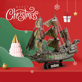 CubicFun dramatic pirate ship display suits office or living room decor.