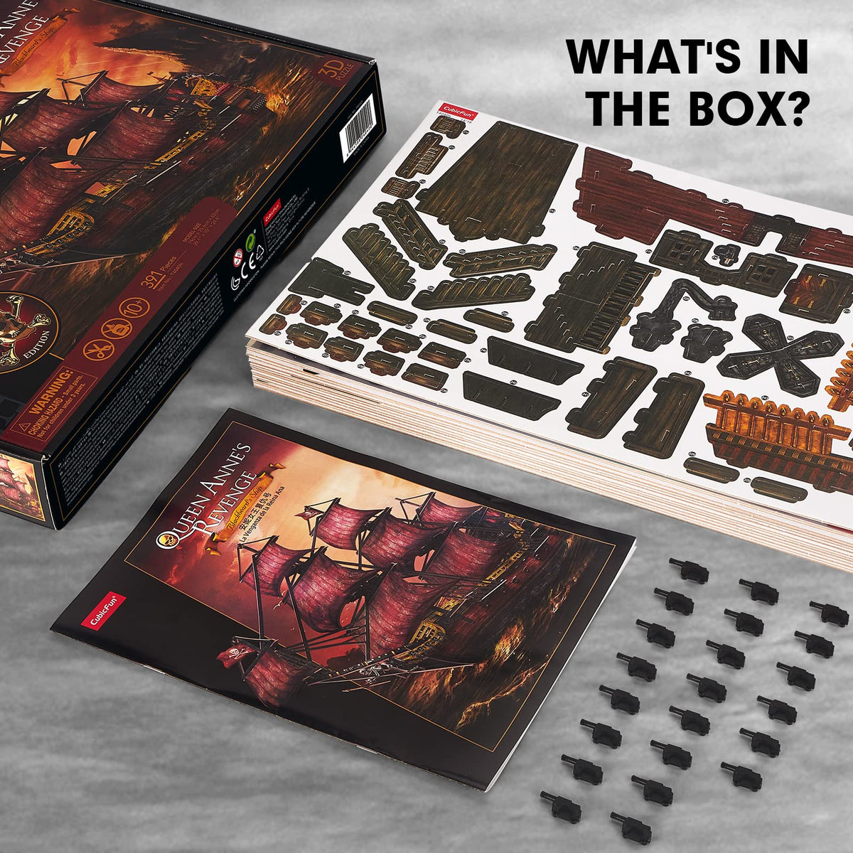 CubicFun Queen Anne's Revenge 3D puzzle protective packaging for safe transit