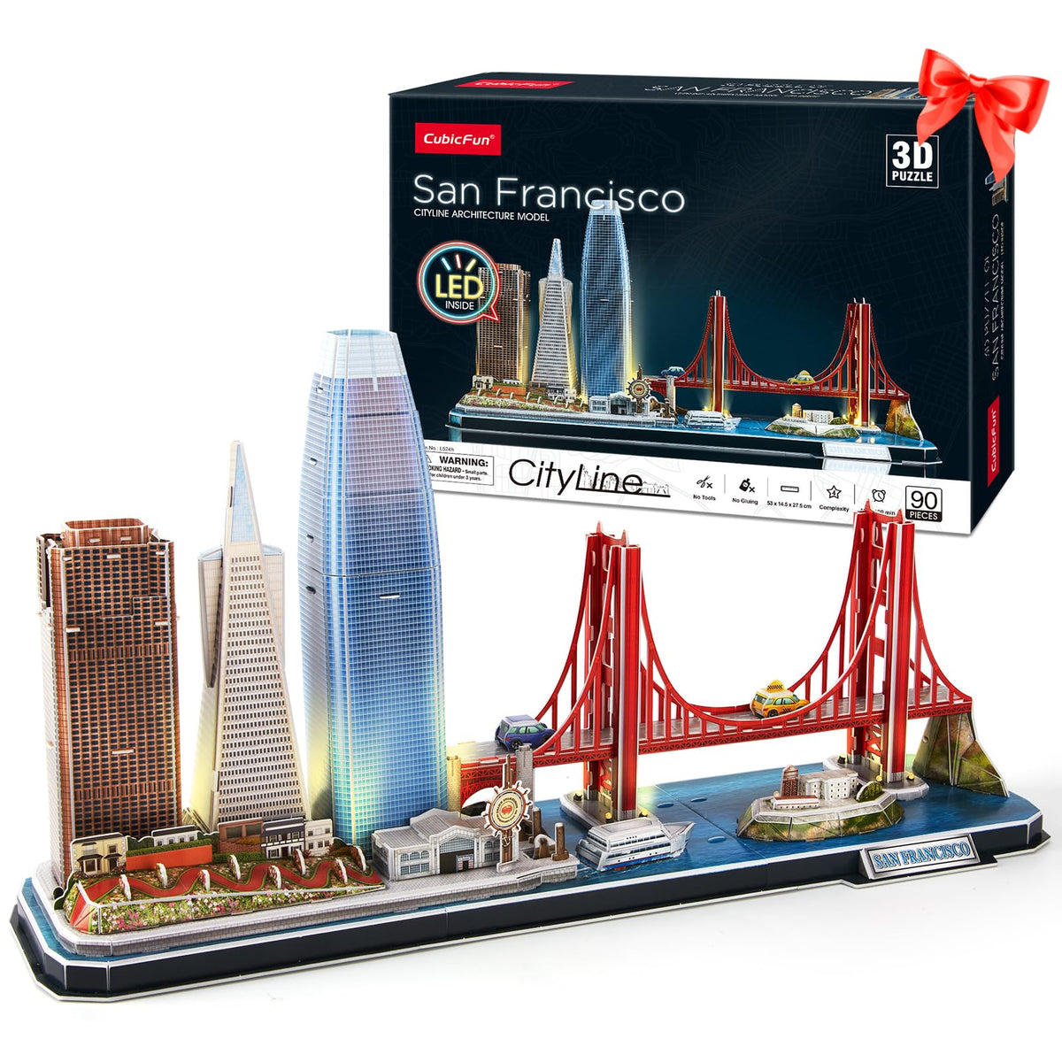 CubicFun SF landmarks baseplate blue for compact desk display