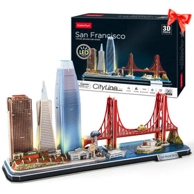 CubicFun SF landmarks baseplate blue for compact desk display
