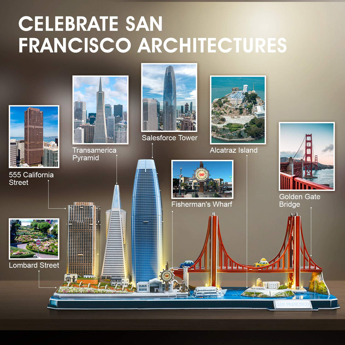 CubicFun SF landmarks LED night lights brighten the skyline