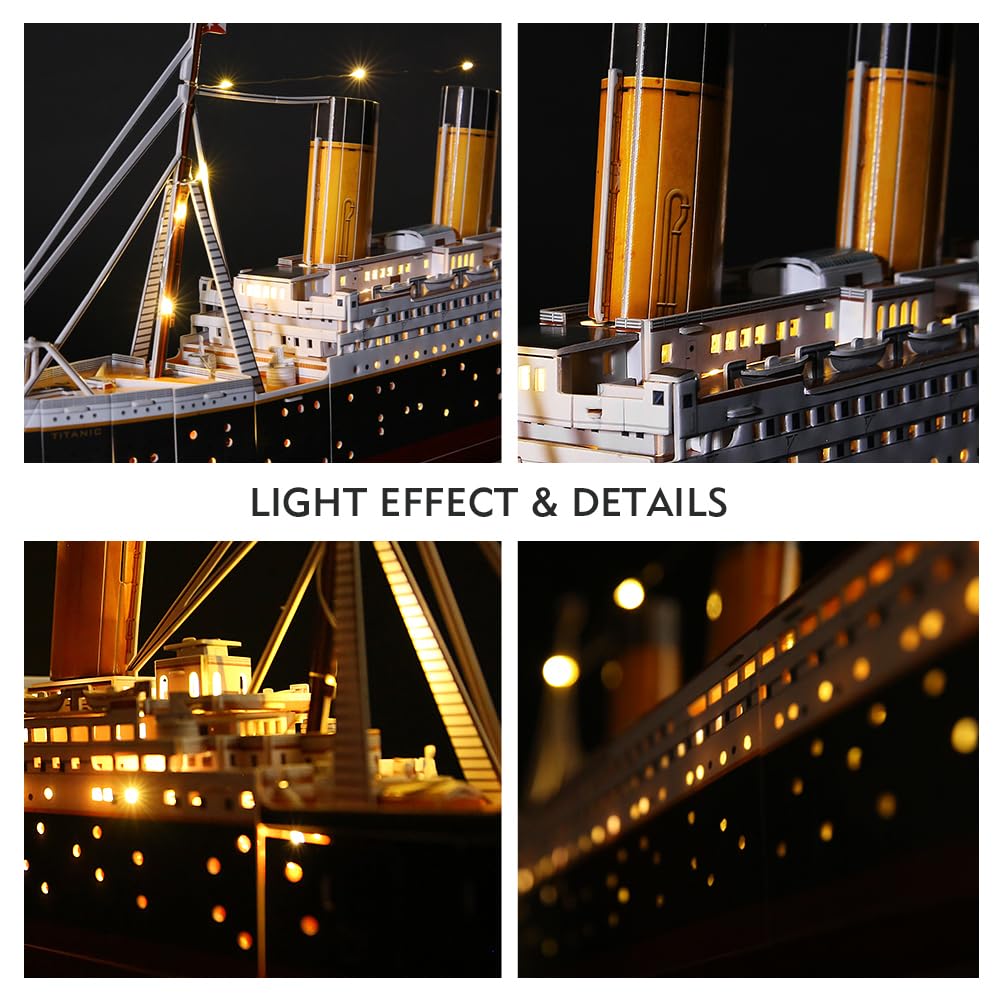 CubicFun Titanic ship model used as room decor centerpiece