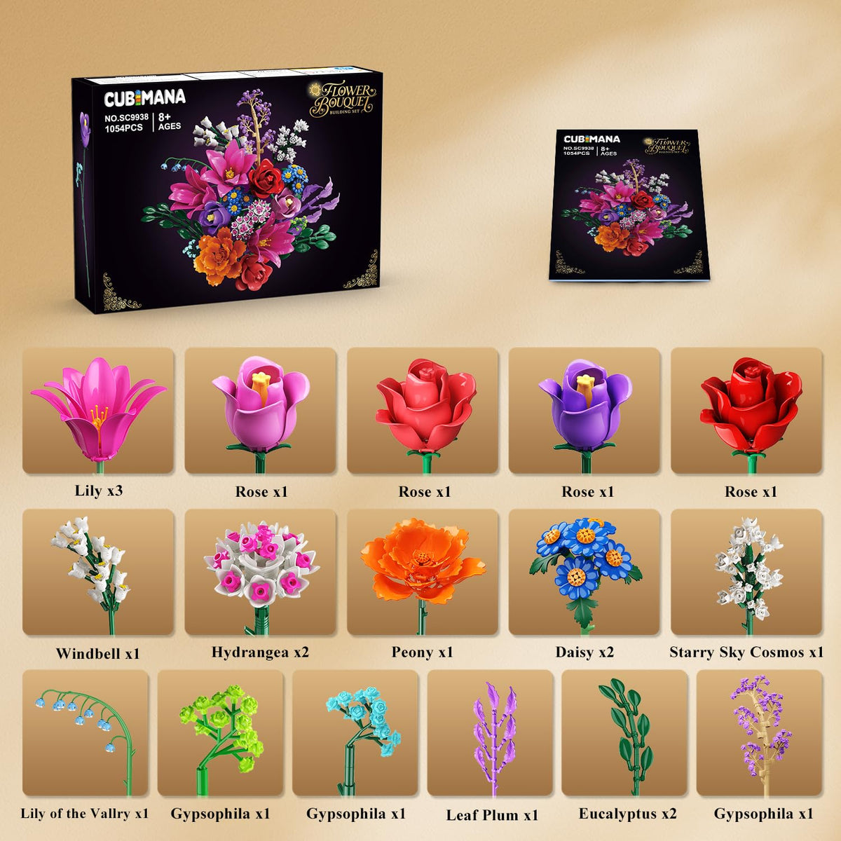 CUBIMANA 1054-piece kit delivers rich variety and long-lasting decor.