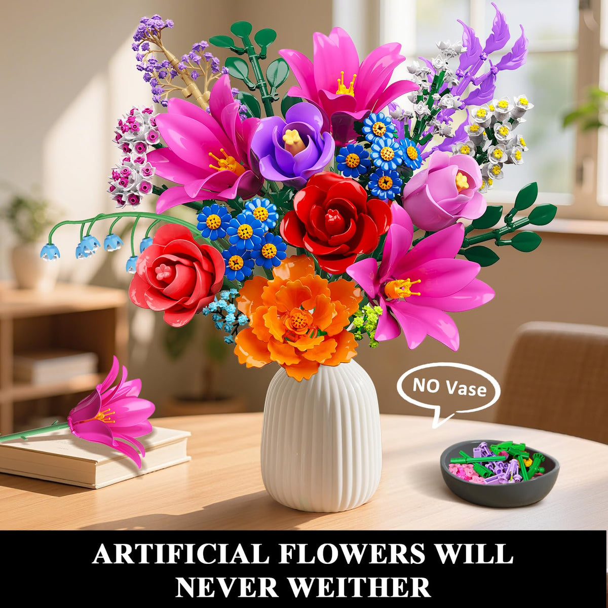 CUBIMANA 21-flower variety close-up with diverse blooms for a lifelike display.