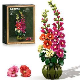 CUBIMANA Botanicals Alcea Rosea full display enhances living room or office decor