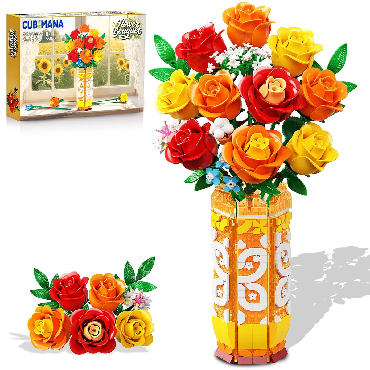 CUBIMANA bouquet-building-set with vase display for elegant home decor.