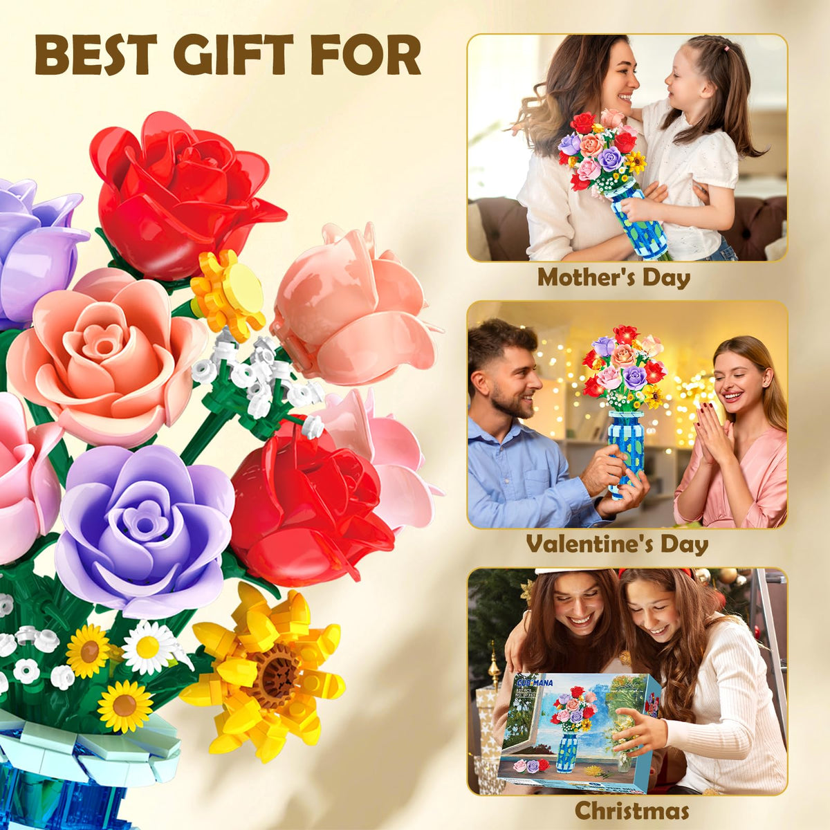 CUBIMANA cozy coffee-table display with built bouquet