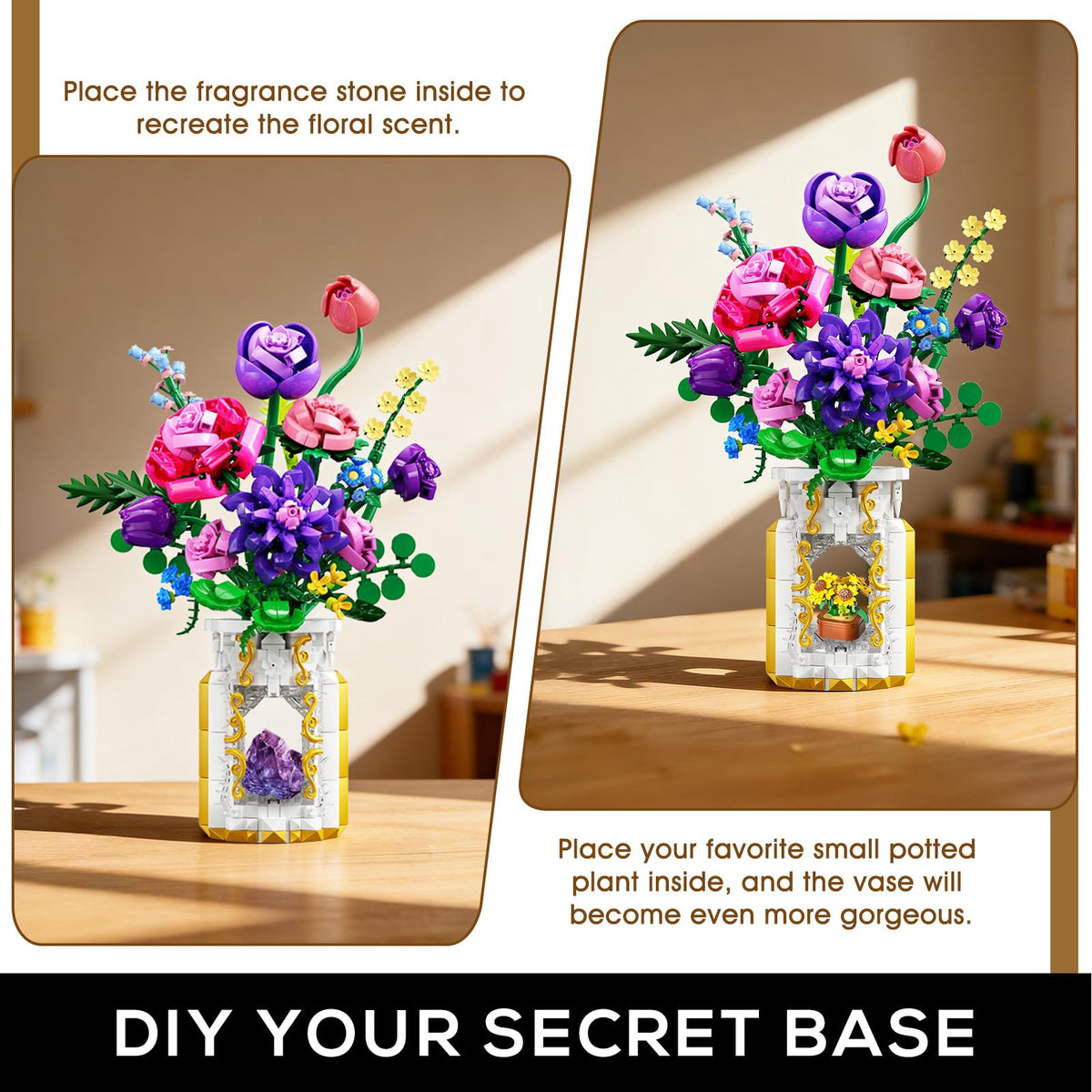 CUBIMANA bouquet on a desk for bright home office setup