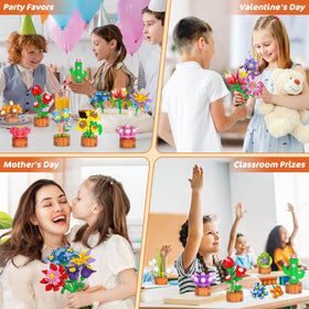 Cubimana flower botanic blocks provide realistic designs for imaginative play and learning.