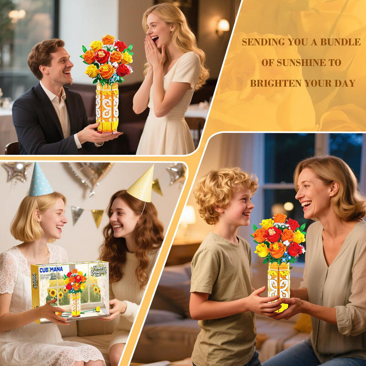 CUBIMANA fine-art bouquet display offers a timeless, reusable centerpiece.