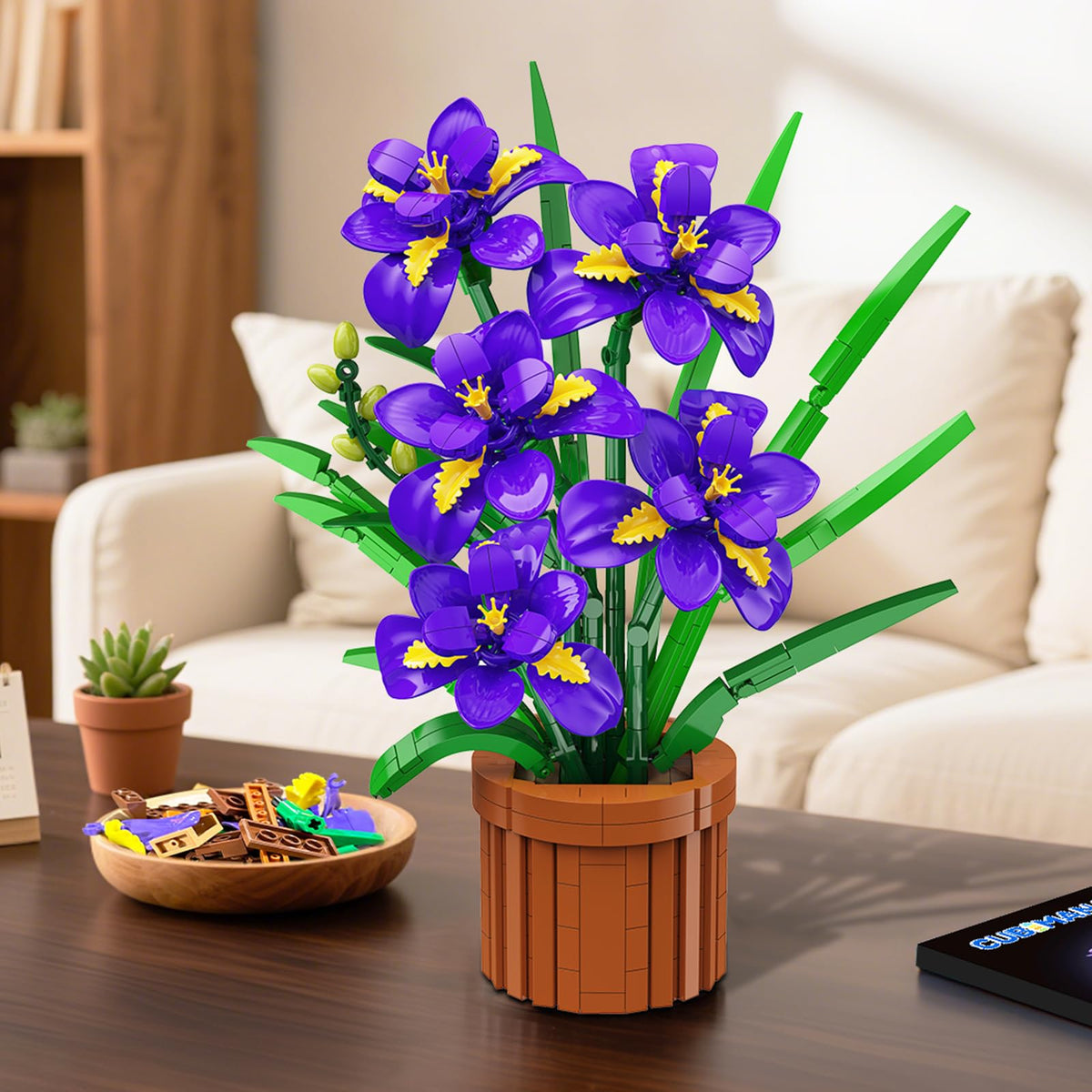 CUBIMANA Flowers botanicals on table setup for living room display