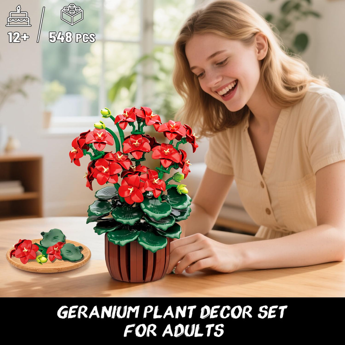 CUBIMANA geranium leaves detail highlights intricate veining for lifelike charm.