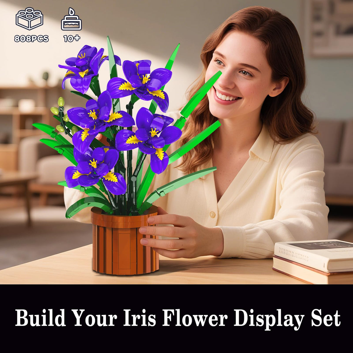 CUBIMANA Iris flowers close-up highlighting delicate petals and buds for realistic display