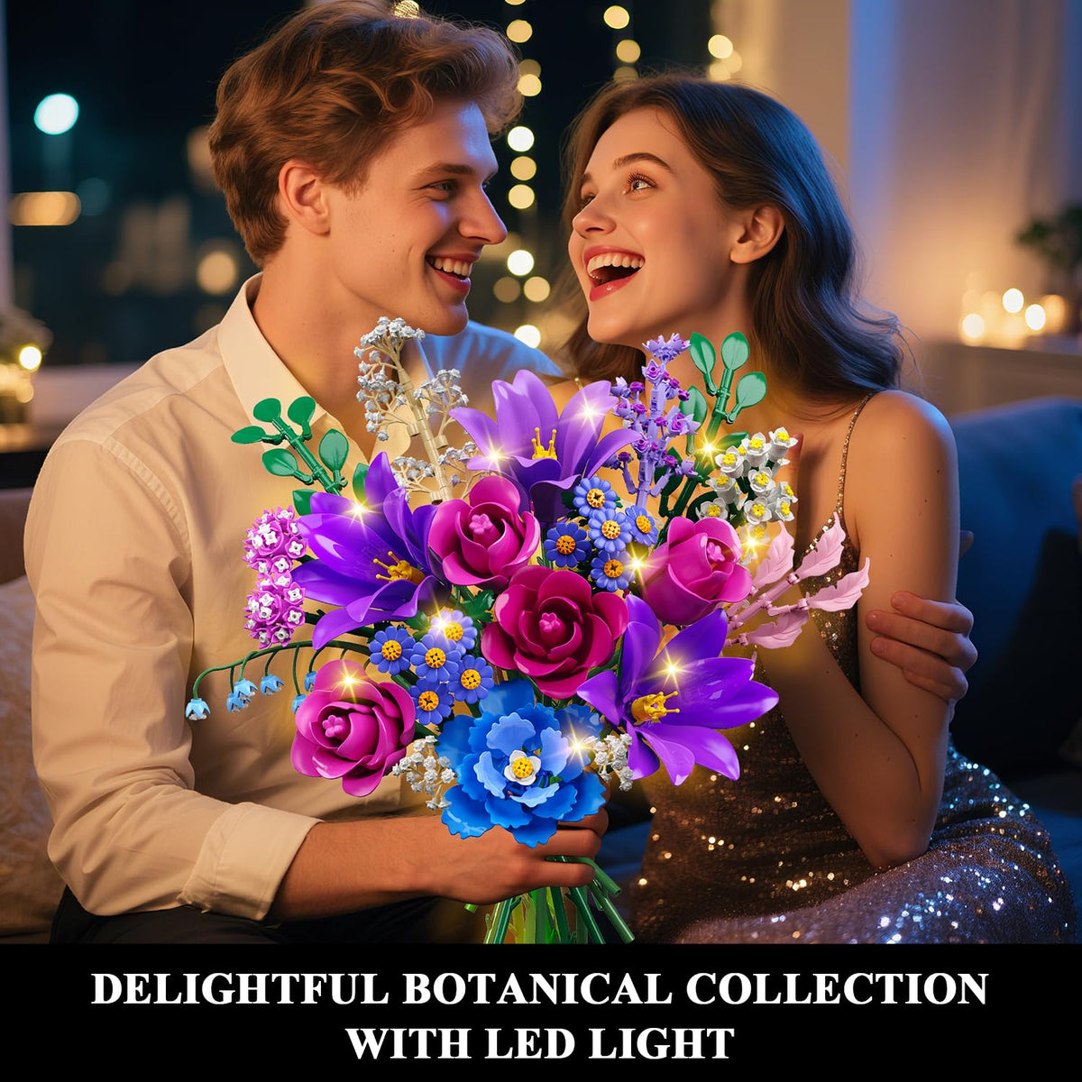 CUBIMANA LED-light bouquet glow enhances ambiance, day or night, for cozy desk displays.