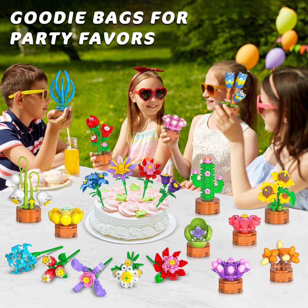 Cubimana mini building blocks with lifelike flowers enhance fine motor skills and concentration.