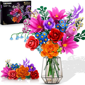 CUBIMANA bouquet-building set overview showing 1054 pieces for lasting home decor.