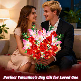 CUBIMANA red roses bouquet detailed view highlights romance and vibrant color.